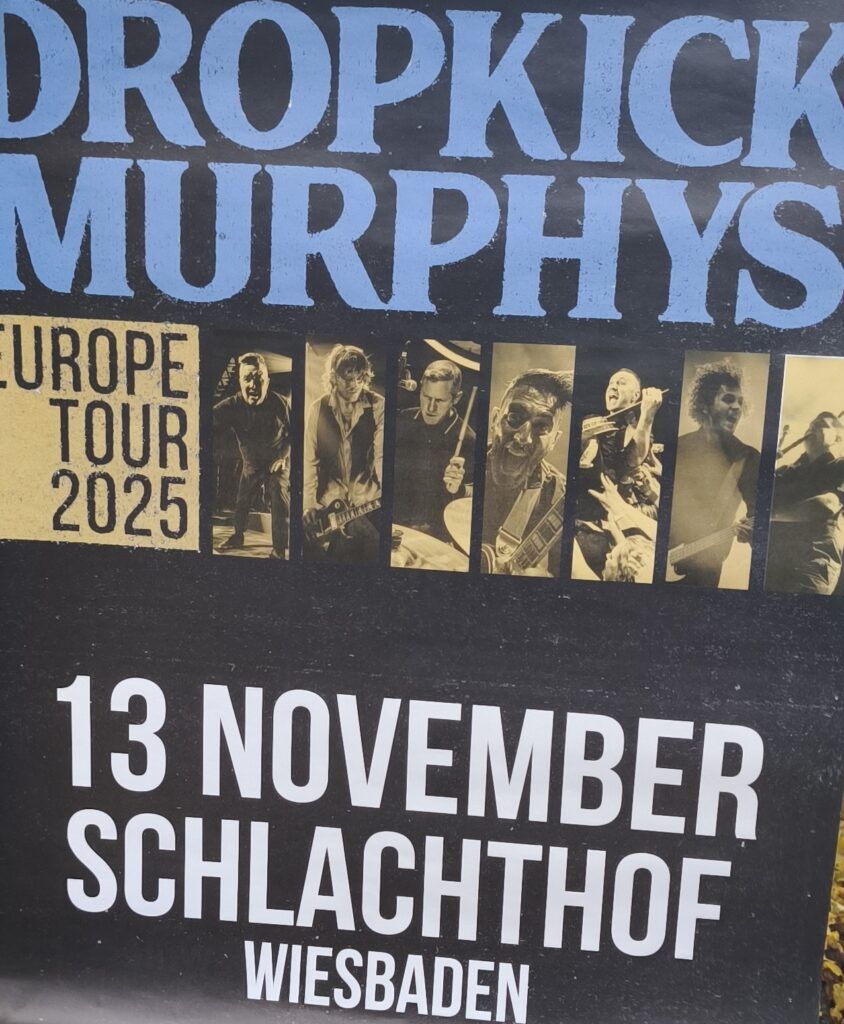 Das Tourplakat der Dropkick Murphys für den 13. November 2025 im Schlachthof Wiesbaden
